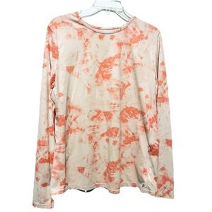 Hang Ten UPF 50+ Long Sleeve Rashguard Swim Top Sun Shirt Pink Tie Dye XL